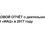 ГОДОВОЙ ОТЧЁТ о деятельности АНО «ИАЦ» в 2017 году